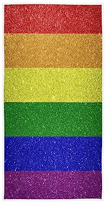 Asciugamani morbidi e leggeri in cotone, asciugamano per il viso per bagno, spiaggia, hotel, spa, cucina e ospite, 76,2 x 38,1 cm, bandiera arcobaleno