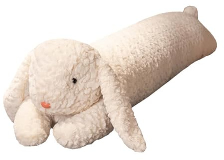 Hofun4U Rabbit Plush Pillow, Rabbit Stuffed Animal, Rabbit Plush Long Body Pillow Gift for Kids Adults (White,47 inch)