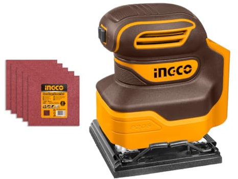 INGCO Cordless 1/4 Sheet Sander (Body Only) 20V Quarter Sheet Palm Sander 12000RPM Electric Orbital Sanders CSHSLI2014