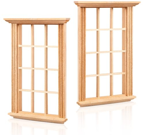 UPKOCH 2stücke Mini Dollhouse Fensterrahmen Aus Maßstab Für Kreative Puppenhaus-dekorationen Und Fotorequisiten Für -projekte Und Puppenhausmöbel
