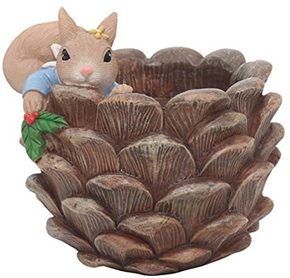 Milisten Eichhörnchen Sukkulenten Blumentopf Bookshelf Decor bücherregal Dekoration Bonsai-Halter für Tiere Kaktustopf Töpfe für Pflanzen saftiger Blumentopf Blumentopf-Ornament niedlich