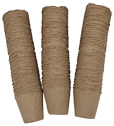 Eighosee 100 macetas redondas degradables de turba para pulpa de 8 x 8 cm
