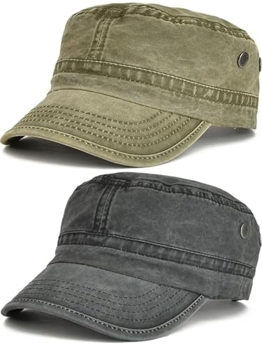 BABAHU Gorras Militares de Algodón Lavado Gorras de Cadete del Ejército Diseño Único, talla única