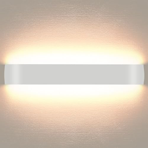 Lightess 61cm LED Wandleuchte Innen 24W Up Down IP44 Weiß Warmweiß | Wandlampe Up Down Licht, 24W 2400LM Warmweiß, Alu IP44, für Wohnzimmer Schlafzimmer Flur Treppenhaus