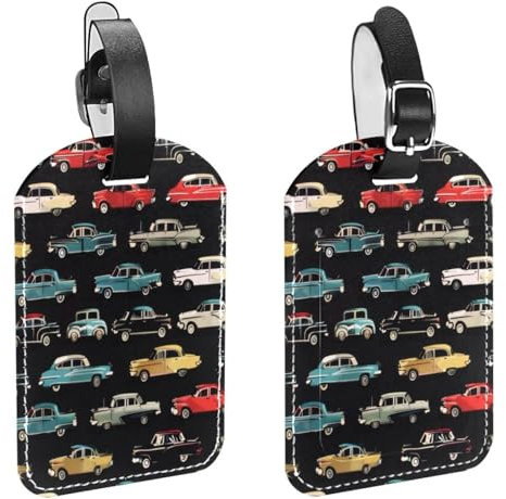 Auto-Gepäckanhänger für Koffer, PU-Leder, Namensschilder, Reisetasche, Kreuzfahrt, Kofferanhänger, 2 Stück