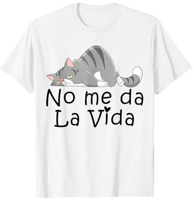 Divertido diseño de dueños de Gatos. La Vida no me da Humor Camiseta