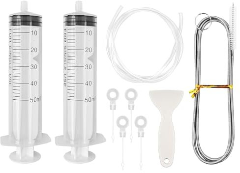 9Pcs Fridge Dredger and Cleaning Set -Fridge Drain Hole Cleaning Tool,Reusable Fridge Emptying Dredger and Cleaning Set,Fridge Cleaning Syringe Kit for Refrigerator Cleaning,Kitchen Drain Hole Remover