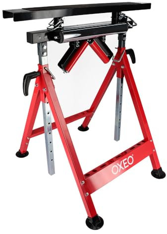 Tréteau multifonction - Servante à rouleaux 4en1 - Fixe antidérapant, rouleaux et à billes - Hauteur réglable - Charge max 200kg