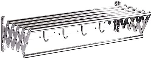 MKAK Erweiterbare Wandmontage-Airer, Teleskop-Handtuchhalter Wäscheleine Wäsche Wäsche Trockner Indoor Outdoor Kleidung Trockengestell Wäscheständer(60cm)