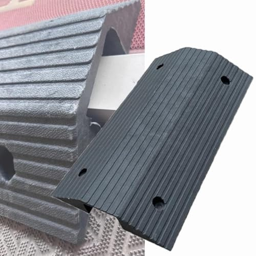 Türschwellenrampe Aus Gummi Schwellenbrücke Für Türen, Tragbare Brückenrampe Auffahrrampe Schwerlast, Nutbreite 12cm Höhe 6/8cm(4 Rise/80x45x10cm)