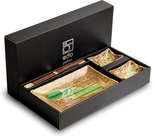 Set di stoviglie per sushi – Edo Japan – Made in Japan – 6 pezzi – 2 persone – Alta qualità – Confezione regalo – Perfetto da regalare o da regalare