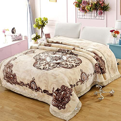 XZZHSM Gewichtsdecke in King-Size, warme Nerzdecke, schwere koreanische Plüsch-Fleecedecke in Queen-Size, wendbare Raschel-Bettdecke, 180 x 220 cm, 3 kg
