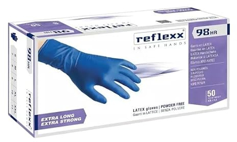 Generico Guanti In Lattice High Risk blu Senza Polvere 98 TAGLIA M - 50 pcs