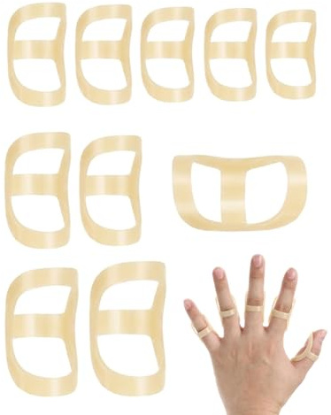 FDCGAS 10 stycken fingerskenor, 10 storlekar, fingerskydd, ovala fingerskenor, plast, vattentät, malletfingerskarv, fingerskena, artritfinger
