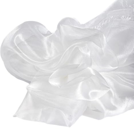 2 m x 150 cm Organza Fabrics for Sewing Sold by the Metre Organza Fabric Decorative Fabric Clothing Fabrics for DIY Crafts Curtains Tablecloths Wedding Party Clothing Decoration, White A
