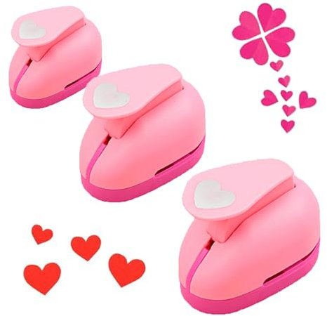 Punch au Trou de 3 Pièces, Perforateur, Papier Perforé, Mini Poinçonneurs, Pour Décoration de Bricolage, Étiquettes, Rose