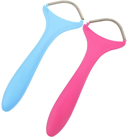 Depiladora Facial Manual de Acero Inoxidable Resorte, 2 Piezas | Mujer, Labios, Barbilla y Mejillas, Diseño Ergonómico Ligero, Fácil de Guardar