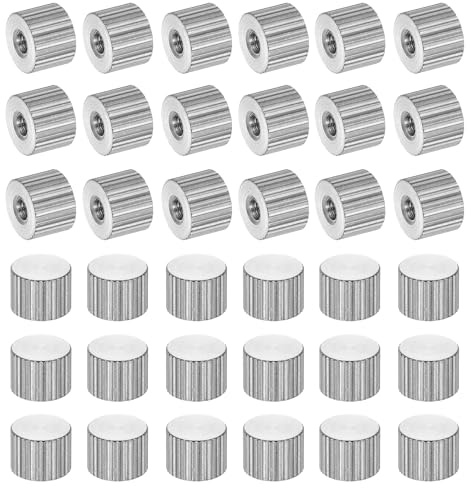 PATIKIL M3 Knurled Thumb Nuts, 50pcs Nickel Plated Female Thread Type Flat Head Blind Hole Round Hand Tighten Knob Fasteners Screw Cap Adjust Lock Position, D8mm x H6mm