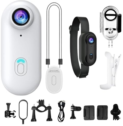 zwxqe Caméra d'action Pouce Petite Portable sur Soi Et Étanche | Caméra Portable Pour Vlogging, Sports, Moto, Cyclisme, Équitation, Course, Gym, Randonnée, Plein Air, , Animal, Portable,