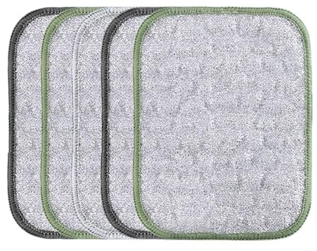 Xijobido Estropajo de Alambre para Lavar Platos | Trapo De Cocina para Limpieza En Húmedo Y Seco,5 Piezas Estropajos Alambres para Utensilios Parrilla Horno Fregadero Estufa Vajilla