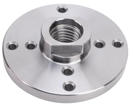Sorandy 1/4 Inch Wood Lathe Spindle Adapter, H Shape Construction Flange Adapter with 8 Screw Holes for Stable Grip, Fits 1in-8TPI Thread Headstock, Woodworking Accessories Tools