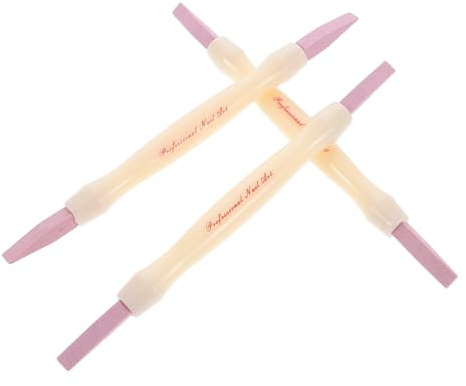 Mikinona 3 pièces Stylo Polisseur Ongles Double Tête Outil Portatif pour Soin des Cuticules et Polissage Accessoire Manucure Pédicure Pratique pour Usage Domestique et Salon
