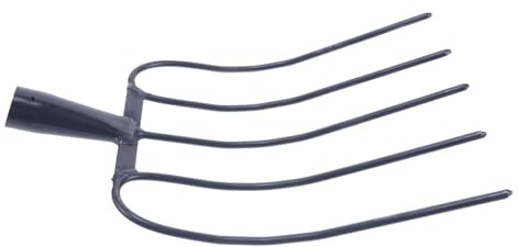 BESTonZON Horca Agrícola de Hierro Multifuncional para Estiércol y Pasto en Exteriores, Herramienta Portátil Resistente, Horquilla Sólida Versátil para Limpieza y Mantenimiento Rural