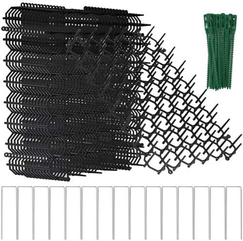 Newthinking Dornengitter gegen Katzen, 15 Stück, 20x15 cm | Katzenabwehr-Matte mit Spikes, flexibel zuschneidbar. Inkl 15 Erdspießen, 20 Kabelbindern. Für Garten, Fensterbank, Küche