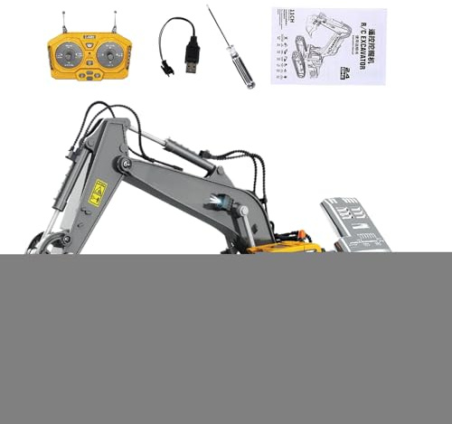 Huvqianu RC Excavator for Construction Truck Construction Toys with Lights and Sounds for Boys 3 to 8 Years Old Role Play with Garden Sandbox