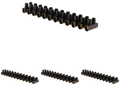 Zenitech Barrette 12 plots Section 25mm² - Noir (Lot de 4)