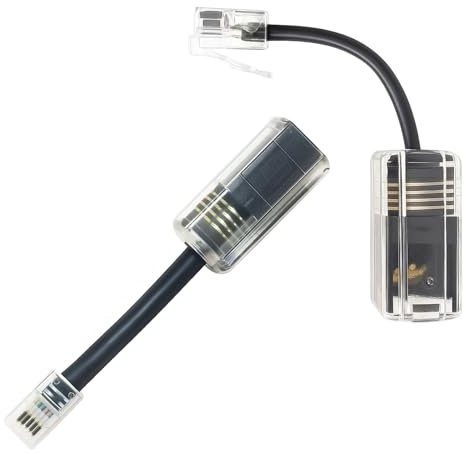Mewneap 2 Stück Telefonkabel Entwirrer 360 Grad, Telefonhörerkabel Adapter mit drehbarem RJ9 4P4C Anschluss, Anti-Tangle Lösung für Festnetztelefone im Büro & Home-Office, für klare Signalübertragung