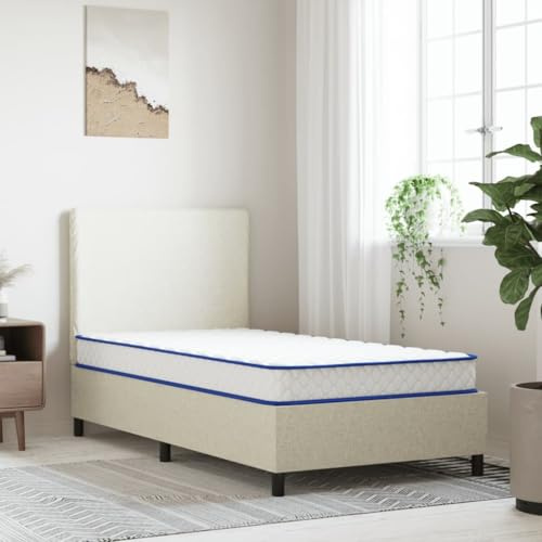 Vanitopaz Colchón de espuma viscoelástica, 200 x 90 x 17 cm, colchón reversible con 5 capas, para cama doble, 40D Visco Confort, enrollable como colchón para dormir, alivio de zonas