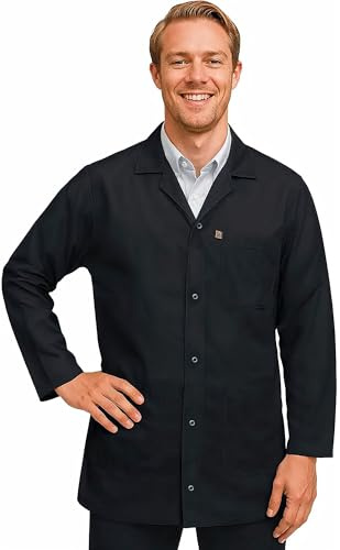 ESD Jacket with Snap Cuff – Level 3 Certified Anti-Static Smock for Men & Women - Lightweight Protective Workwear for Electronics & Labs, (XX-Large, Black)