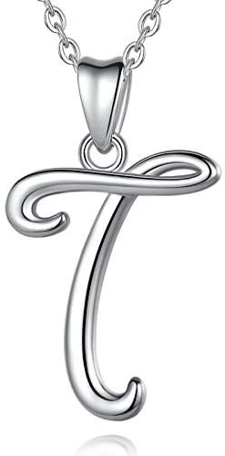 EUDORA Harmony Ball Kette mit Buchstaben Ketten für Damen Sterling Silber 925 Halskette mit Namen Alphabet Initialen Anhänger Schmuck für Frauen Damen Mutter Tochter Schwestern Oma Geschenk, 45CM