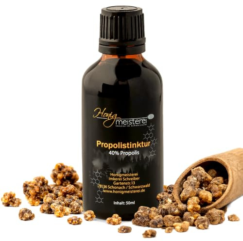 Honigmeisterei Propolis Tinktur 50ml, mit 40% natürlichem Propolis,in bester Qualität aus Schwarzwälder Imkerei, Tropfen ohne Zusatzstoffe