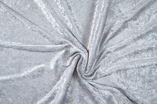 Pannesamt Stoff Meterware für Deko, Basteln und Bekleidung, 1 Meter - 147 cm Breit - Samt ähnliche Oberfläche Stoffe (Silbergrau 2005)