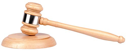 Tiberham Marteau en Bois et Bloc Sonore Rond, Marteau Bois Magistrat Maillet Fabriqué à la Main avec Bloc pour Avocat, Juge, Vente et Enchères - Unique Craft Cadeaux Jouets