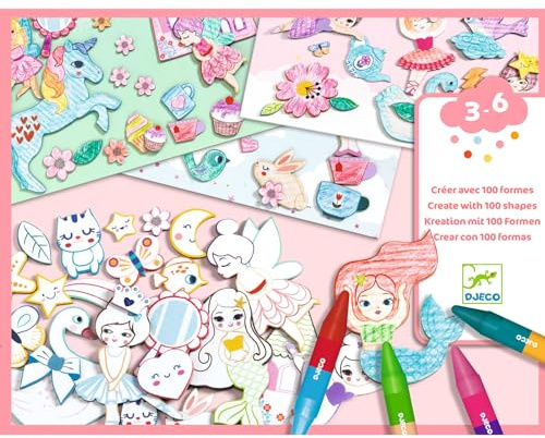 DJECO Crear con formas niñas Formen Mädchen (38996), bunt