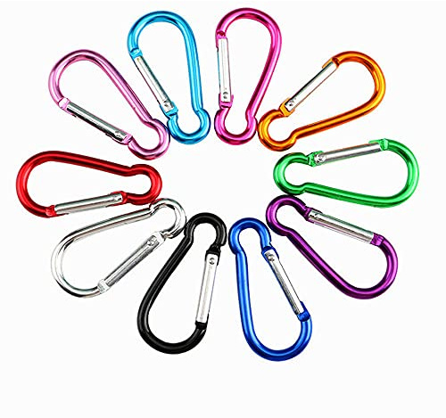QitinDasen 30Pcs Premium 5cm Aluminio Mosquetón Set, Calabaza Forma Pequeño Mosquetón Bloqueo, Multifunción Mini Mosquetón Llavero, Camping Mosquetón (No para Escalada!)