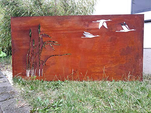 Edelrost Garten Sichtschutz Metall 1mm Sichtschutzwand Rost Sichtschutzwand 032005-1 H75 * L150cm Handarbeit