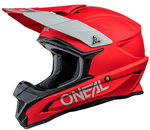 O'NEAL | Motocross-Helm | MX Enduro Motorrad | ABS-Schale, Lüftungsöffnungen für optimale Belüftung und Kühlung | 1SRS Helmet Solid | Erwachsene | Rot | Größe S