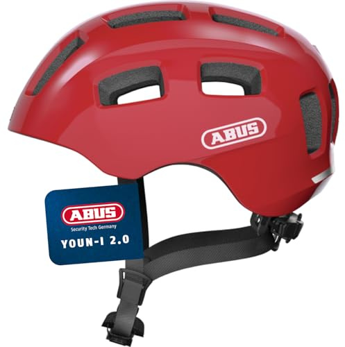 ABUS Youn-I 2.0 Casco per Ragazzi - Casco da Bicicletta con Luce per Bambini, Adolescenti e Giovani Adulti - per Ragazze e Ragazzi