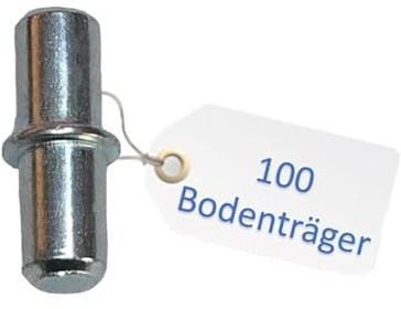 100 Bodenträger blank 5mm für Einlegeböden Regal-träger Regalstifte vernickelt Metallstifte