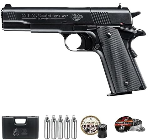 Pistola de balines Colt Government 1911 A1 CO2 | Arma de Aire comprimido semiautomática para perdigones Calibre 4,5mm
