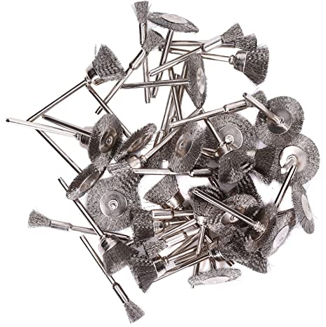 Drahtbürsten-Set, 60 Stück/Set Drahträder Stiftbürsten 3 mm Schaft lange Lebensdauer für Oxidschichten