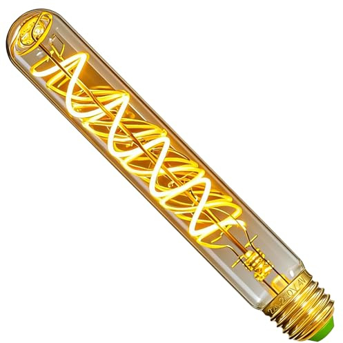 TIANFAN Vintage LED-Lampen 4W dimmbar unregelmäßig geformte 220 / 240V Edison Schraube E27 Basis Spezialität dekorative antike Glühbirne (T30 185mm Golden)