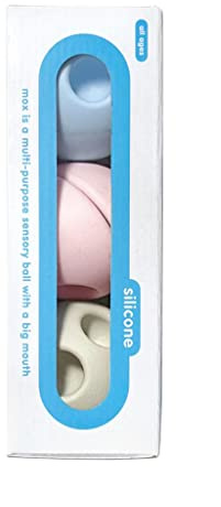 MOLUK MOX Spielball, 3er Set, innovatives Spielzeug aus Silikon, Lernspielzeug ab 0+ Monaten, Pastell