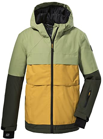 killtec Jungen Skijacke/Funktionsjacke mit Kapuze und Schneefang KSW 180 BYS SKI JCKT, anthrazit, 128, 38785-000