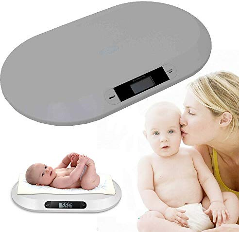 Digital Scales 20KG/44LBS for Body, Baby, Infant, Pets & Home - Multifunction Weighing 55x32x2.7cm