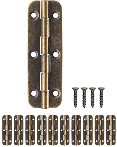 FUXXER 10x Antike Scharniere, Metall-Scharniere, Eisen-Optik, Vintage Design, 50 x 15 mm, 10er Set